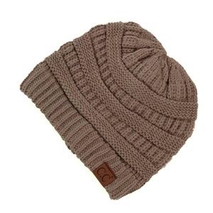Knit C.C Beanie Color: Taupe